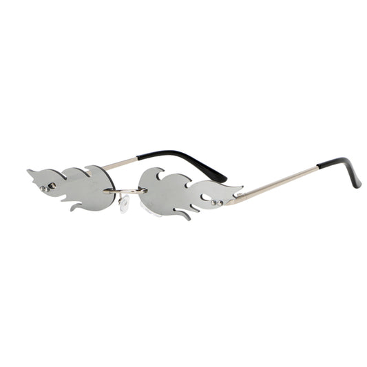 Flames Sunglasses in Silver- 60% OFF
