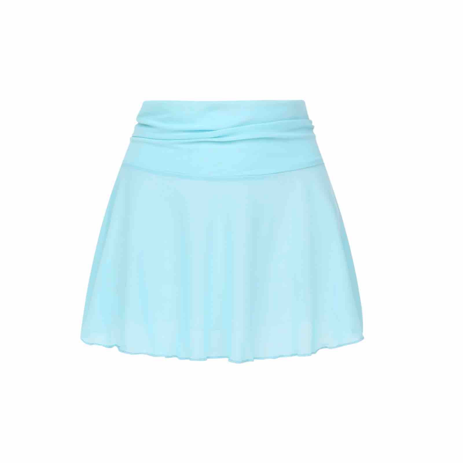 Mesh Mini Skater Skirt in Blue 70 OFF