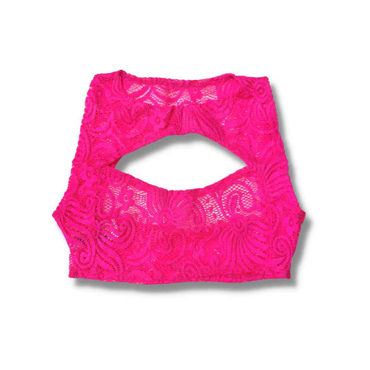 Cyclone Lace Harness Top in Neon Pink - 40% OFF