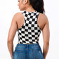 Checkered Keyhole Crop Top - 60% OFF