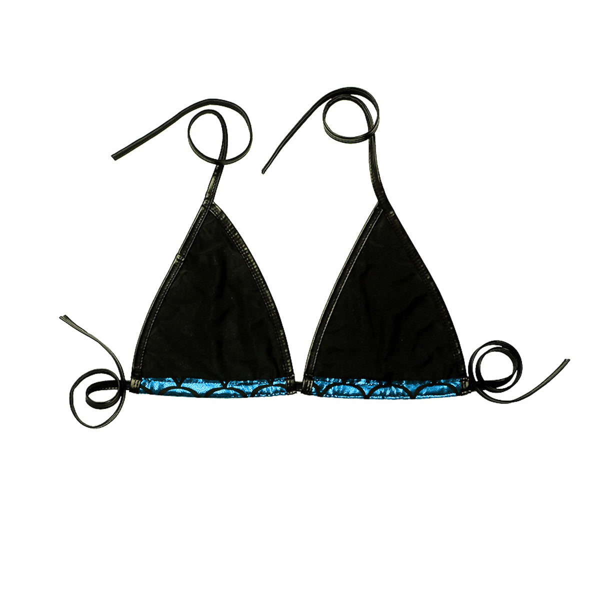 blue mermaid tie up halter bikini top for raves and festivals