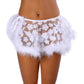 Fuzzy 3D Floral Skirt in White - 60% OFF