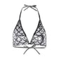 silver mermaid tie up halter bikini top for raves and festivals