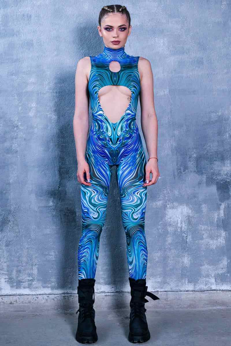 Astral Projection Cut Out Catsuit - 30% OFF
