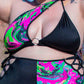 rave bra trippy green and pink front