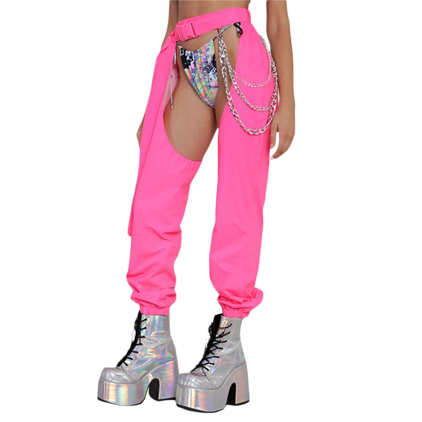 pink chaps for festivals and raves